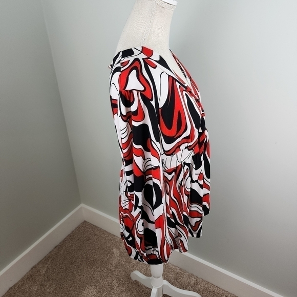 Cha Cha Vente Women’s Baby Doll Splice Neck Tunic Top Stretch Large - Picture 4 of 8